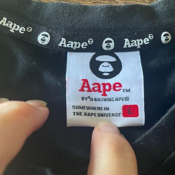 Aape by bathing ape girls large black tee - Picture 2 of 7